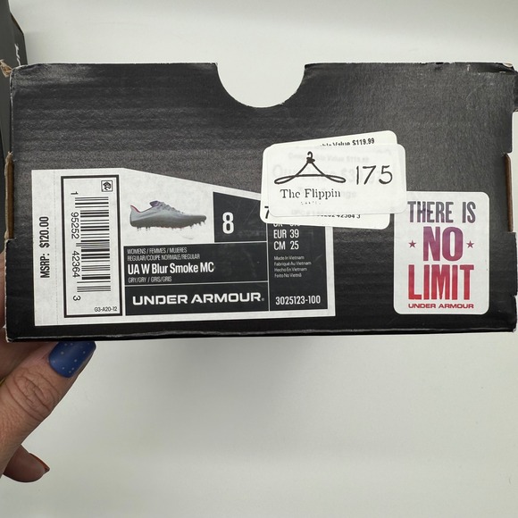 Under Armour UA W Blur Smoke MC Women's Football Cleats Gray Red Purple Size 8 - Picture 7 of 7